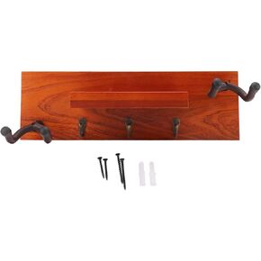 حامل شماعات على الحائط للجيتار، رف خشبي 4 في 1 متعدد الوظائف، حامل جداري للجيتار الخشبي مع إطار حديدي ومنصات سيليكون، للقيثارات الصوتية والكلاسيكية، in Kuwait