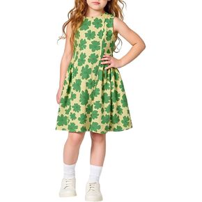 Little Bitty Toddler Girl Dress Cotton Flutter Sleeve Dresses Ruffle Casual Kids Summer Sundress Holidays Party 2-7 Years in Kuwait