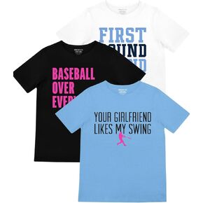 مجموعة تي شيرت شبابي من Baseball Lifestyle 101 First Round Bound للأولاد بمقاسات شبابية S-XL in Kuwait