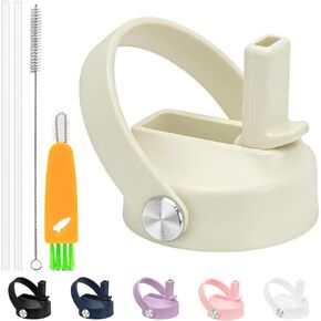 Straw Lid for Hydro Flask Wide Mouth,Lids with Straw for Hydroflask 12 16 18 20 32 40 oz Wide Mouth,Leak-Proof Drinking Cap with Flexible Handle,Top Sport Bottle Lids with Lid Brush,Pink in Kuwait