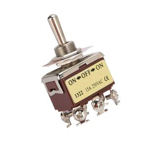 5PCS Toggle DPDT 6 Pin3 Position Terminal On Off on 15A, Mechanical Valve Toggle, 12mm Mounting Hole, Hand Controlled Metal Round Knob for Industrial in Kuwait
