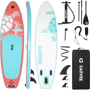 GarveeLife Inflatable Stand Up Paddle Board with Premium SUP Paddle Board Accessories, Wide Stable Design, Non-Slip EVA Deck Pad, Built-in Camera Mount, for Adults & Youth, 10'6"/11'/11'5" in Kuwait