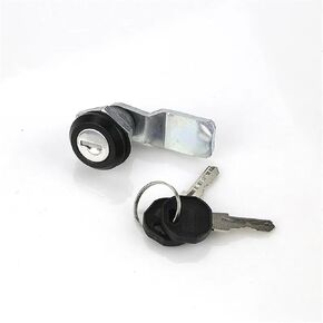 Cabinet Mechanical Equipment Electrical Box Door Zinc Alloy Handle Cylindrical Tongue Lock 1Pcs(Black-with Lock) in Saudi Arabia