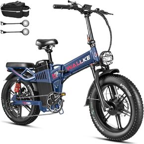 Wallke H9 AWD Dual Motor Ebikes for Adults, 48V 60Ah Long Range Electric Bike 200 Mile, 35MPH Fast E Bike, 20*4 Fat Tire All Terrain eBike Camp/City, Full Suspension E-Bicycle,Removable Battery,UL2849 in Kuwait