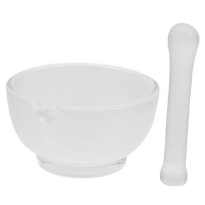 PRETYZOOM 1Set Glass Pestle and Bowl Glass Grinder for Kitchen and Laboratory Use Includes Pestle for Mixing Heavy Duty Non Slip Base for Stability in Saudi Arabia