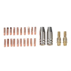 24PCS MIG Welding Accessory Set with 20 Power Nozzles 0.6/0.8/0.9/1.0/1.2 mm Contact Tips for AK15 MB-15 Torches in Saudi Arabia