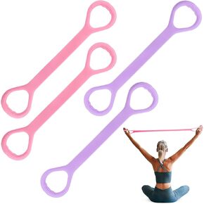 Figure 8 Resistance Bands with Handles, 4-Pack TPE Workout Bands for Women – Arm Back Shoulder Toner, Elastic Exercise Ropes for Home Gym Yoga Pilates Physical Therapy in Kuwait