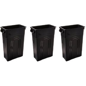 United Solutions TI0032 Highboy Waste Container In Black, 23 Gallon, Slim Fit Wastebasket (3-Pack) in Kuwait