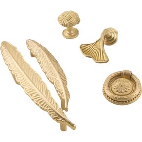 خزانة نحاسية صلبة مقبض سحب درج باب ذهبي 1 قطعة (28-L-240mm-192mm) in Kuwait