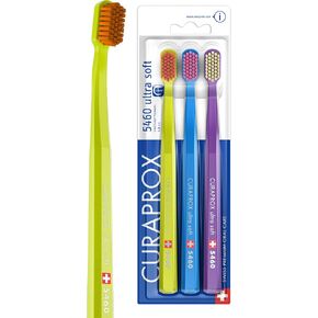 فرشاة أسنان كورابروكس CS 5460 فائقة النعومة – العناية بالأسنان واللثة للبالغين | شعيرات كيورين® فائقة النعومة للتنظيف اللطيف | أزرق-أرجواني، عبوة واحدة in Kuwait