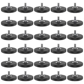 6 عبوات من المغناطيس المطلي بالمطاط 1.69 بوصة قاعدة مغناطيسية مع M6 مترابطة شديدة التحمل من الأرض النادرة المستديرة المضادة للخدش مغناطيس النيوديميوم يتصاعد لشريط أضواء الصخور أداة تثبيت الكاميرا in Kuwait