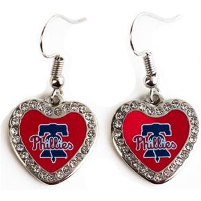 Philadelphia Heart-Shaped Dangle Earrings with Crystals in Kuwait