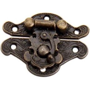 قفل بمزلاج الحديد العتيقة برونزية مزلاج غلق بمشبك تبديل أقفال معدنية خمر خشب مزخرف صندوق مجوهرات الأثاث الأجهزة in Kuwait