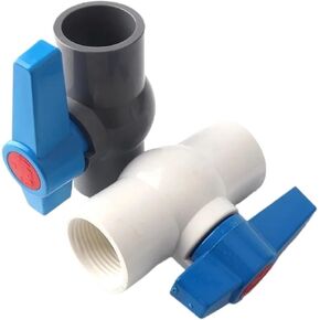 4 قطع 20-40 ملم 1/2"-1 1/4" أنثى خيط أبيض من PVC صمام الكرة الأرضية لري الحديقة وأنابيب المياه موصل توريد تركيبات مشتركة (1.2 بوصة أنثى، رمادي) in Kuwait