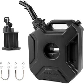 خزان محمول مع دعامة تثبيت مطورة للتركيب 5 لتر / 1.3 جالون يناسب السيارة والدراجة النارية وسيارات الدفع الرباعي ATV UTV U الترباس لأنبوب 1 بوصة (قفل + دعامة مطورة) in Kuwait