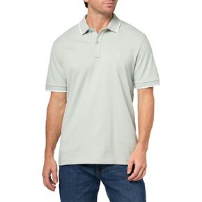 BOSS, Square Patch Logo Slim Fit Cotton Polo Shirt, Brown Rust, L in Kuwait