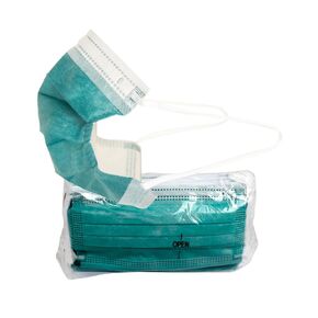 Pac-Dent MASKT-01HG-A iMask ASTM Level 2 3 Ply Disposable Face Masks, reen, Pack of 50 in Kuwait