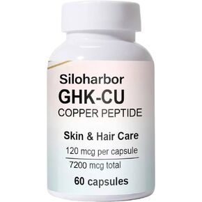 GHK-Cu Copper Peptide Supplement, 120mcg High-Purity Supplement for Skin & Hair, Enteric-Coated for Maximum Absorption, Vegan & Gluten-Free (60 Count) in Saudi Arabia