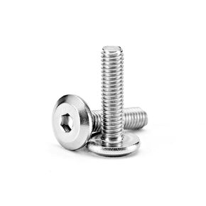 M3-0.5 x 12mm Flat Round Head Hex Socket Cap Screws Bolts, Furniture Screws, 304 Stainless Steel, Metric Allen Hex Drive, Bright Finish, Machine Fully Threaded, 100PCS in Kuwait