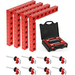 مشابك زاوية للأعمال الخشبية، 4 عبوات 90 درجة 5.5 بوصة × 5.5 بوصة مربعات تثبيت لوضع الزاوية اليمنى، أدوات مشبك مربعة للأعمال الخشبية للخزانة، وإطار الصورة، والصندوق، والأدراج in Kuwait