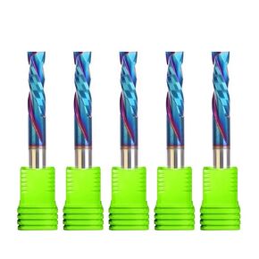 10 قطع 3.175 ملم 4 ملم 6 ملم شانك لولبي لقم التوجيه صعودا وهبوطا قطع CNC 2 مزامير طلاء نانو أزرق كربيد مطحنة أدوات تقطيع نهاية الخشب المضغوط (10 قطع 4x22 ملم) in Kuwait