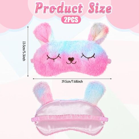 قطعتان من قناع النوم للأطفال، قناع عين القطة النائمة اللطيف من القطيفة فائق النعومة، مريح معصوب العينين قابل للتعديل للفتيات، غطاء ليلي مضحك للحيوانات يحجب الضوء للسفر المنزلي (نمط القطة) in Kuwait