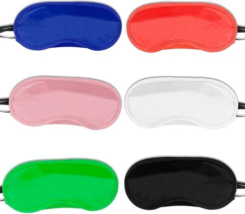 قناع نوم معصوب العينين مكون من 6 قطع لألعاب الحفلات والسفر وفريق النوم ومستلزمات الحفلات - أغطية عيون متعددة الألوان للنوم مع حزام قابل للتعديل - أقنعة نوم للنساء والرجال in Kuwait