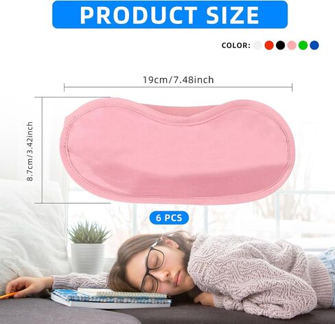 قناع نوم معصوب العينين مكون من 6 قطع لألعاب الحفلات والسفر وفريق النوم ومستلزمات الحفلات - أغطية عيون متعددة الألوان للنوم مع حزام قابل للتعديل - أقنعة نوم للنساء والرجال in Kuwait