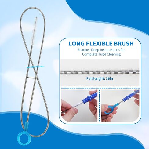 مجموعة تنظيف المثانة المرطبة المتوافقة مع Camelbak، مجموعة تنظيف المثانة المائية 4 في 1، فرشاة طويلة مرنة للخرطوم وفرشتين، إطار قابل للطي للتجفيف، مجموعة تنظيف حقيبة الظهر لخزان المياه in Kuwait