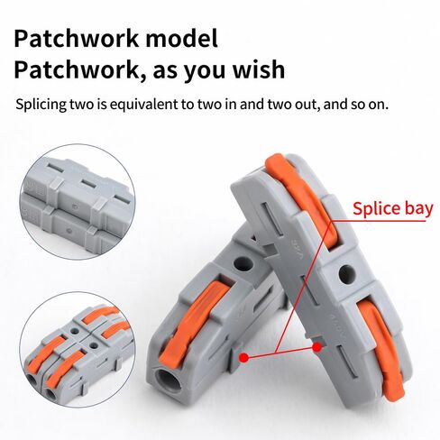 50 قطعة من موصلات صواميل الأسلاك من نوع الرافعة، كتل طرفية مدمجة PA66 مناسبة للتوصيلات السريعة الخالية من الأدوات في التحكم الصناعي المنزلي وأسلاك السيارات in Kuwait