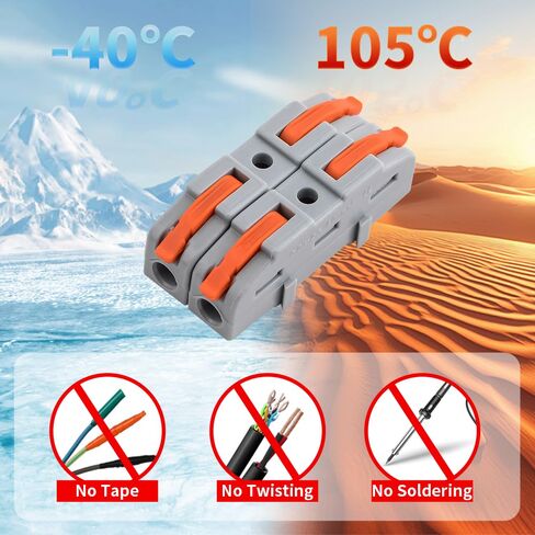 50 قطعة من موصلات صواميل الأسلاك من نوع الرافعة، كتل طرفية مدمجة PA66 مناسبة للتوصيلات السريعة الخالية من الأدوات في التحكم الصناعي المنزلي وأسلاك السيارات in Kuwait