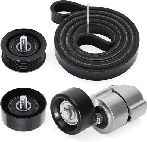 6PK2125 حزام الموتر وبكرة المهمل طقم حزام مضلع على شكل حرف V مناسب لشركة Hyundai، لكيا 2010-2016 2.0L 2.4L #252122G760, 2528125000, 2528825001 in Saudi Arabia