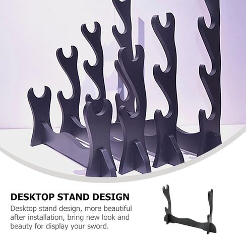 حامل منظم الفلوت المكتبي من SUPVOX مع رف عرض السيف الخشبي بطبقتين، حامل تخزين لآلات الرياح والسيوف، عرض أدوات الموسيقى للاستخدام في المنزل والمكتب in Kuwait