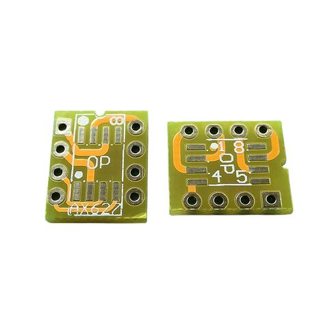 10 قطعة ثنائي الجانب SOIC8 / SOP8 إلى DIP8 PCB مجلس محول محول مع دبوس مطلي بالذهب لـ Mono Opamp OPA627 / AD797 in Kuwait