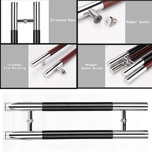 Shower Door Handle 2 Pack Stainless Steel Shower Door Handle Replacement | Polished Finish Push Pull Glass Door Knob Button | Shower Enclosure Towel in Saudi Arabia