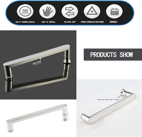 Shower Door Handle 2 Pack Shower Door Knob Sturdy Full Polished Finish Push and Pull Glass Door Handle Tubular Stainless Steel Shower Door Pull Handle in Saudi Arabia