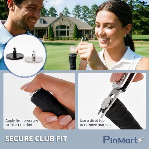 علامات اسم نادي الجولف المخصصة من PinMart بالنيكل الفضي أو الأسود - مجموعة ملصقات نادي الجولف المكونة من 14 قطعة - هدية مثالية للجولف أو هدية عيد الأب - ملحقات جولف فريدة وشخصية للرجال والنساء in Saudi Arabia