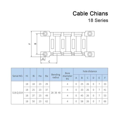 Cable Chain 18 Series Bridge Open on Both Side Towline Transmission Drag Chain 1M(38mm,18x25mm) in Saudi Arabia