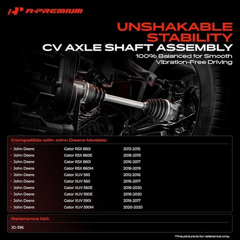 A-Premium CV Axle Shaft Assembly Compatible with John Deere Gator RSX 850i/860E/860i/860M, Gator XUV 550/560/560E/590E/590i/590M, 2013-2020, Front Left or Right in Saudi Arabia