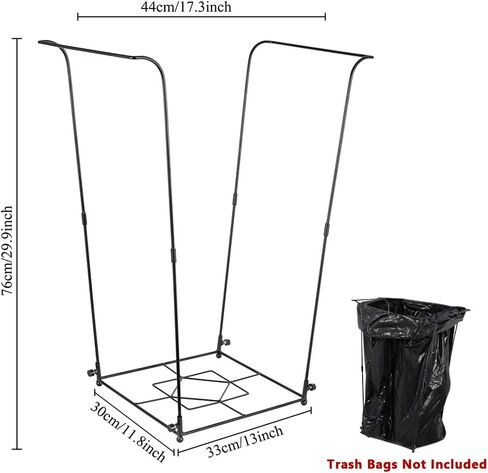 Trash Bag Holder, 30-45 Gallon Metal Garbage Bag Holder, Multi-use Portable Trash Bag Holder Stand, Square Pattern Base Leaf Bag Holder for Patio, Yard, Garden in Saudi Arabia