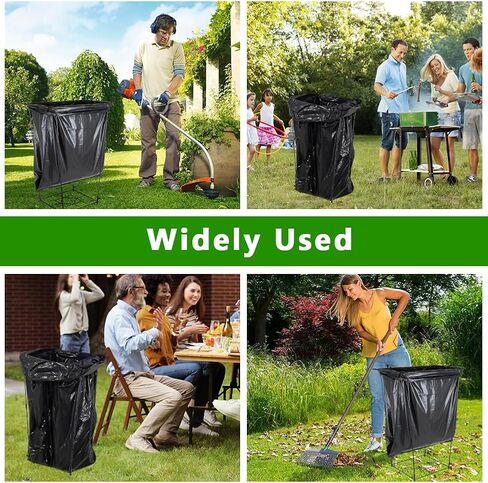 Trash Bag Holder, 30-45 Gallon Metal Garbage Bag Holder, Multi-use Portable Trash Bag Holder Stand, Square Pattern Base Leaf Bag Holder for Patio, Yard, Garden in Saudi Arabia