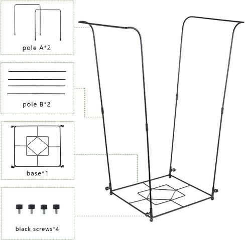Trash Bag Holder, 30-45 Gallon Metal Garbage Bag Holder, Multi-use Portable Trash Bag Holder Stand, Square Pattern Base Leaf Bag Holder for Patio, Yard, Garden in Saudi Arabia