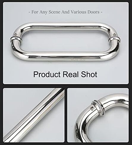 Modern Round Stainless Steel Commercial Door Handles for Interior and Exterior Glass Doors, Push Pull Sliding Shower Door Knob (Size: 60cm) in Saudi Arabia