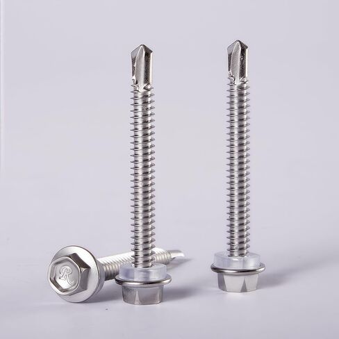 60PCS #10 x 1-1/2" 410 Stainless Steel Self-Drilling TEK Screws Rust & Corrosion Resistant for Thin Metal Wood HVAC & DIY Projects in Saudi Arabia