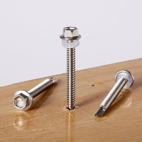 60PCS #10 x 1-1/2" 410 Stainless Steel Self-Drilling TEK Screws Rust & Corrosion Resistant for Thin Metal Wood HVAC & DIY Projects in Saudi Arabia