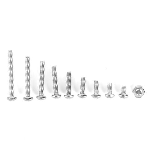 Stainless Steel Round Pan Head Screws, Self Tapping Cross Screws Assortment Kit with Hex Nuts and Washers (220pcs #4-40UNC) in Saudi Arabia