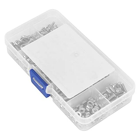 Stainless Steel Round Pan Head Screws, Self Tapping Cross Screws Assortment Kit with Hex Nuts and Washers (220pcs #4-40UNC) in Saudi Arabia