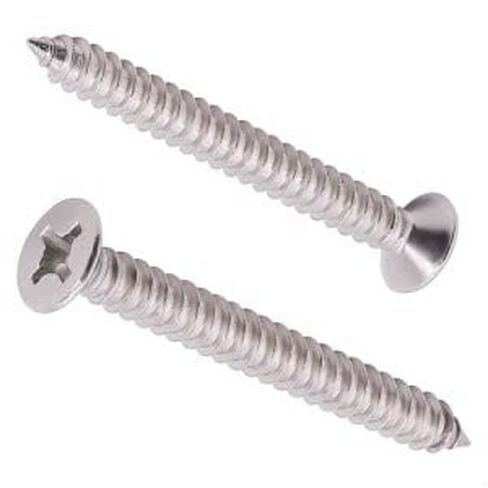 #10 x 2-1/2" Flat Head Phillps Drive Self Tapping Screws, 304 Stainless Steel, Cross Recessed Countersunk Head Wood Screws, 50 PCS in Saudi Arabia