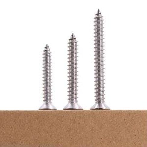 #10 x 2-1/2" Flat Head Phillps Drive Self Tapping Screws, 304 Stainless Steel, Cross Recessed Countersunk Head Wood Screws, 50 PCS in Saudi Arabia