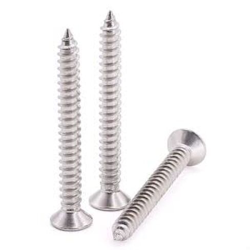 #10 x 2-1/2" Flat Head Phillps Drive Self Tapping Screws, 304 Stainless Steel, Cross Recessed Countersunk Head Wood Screws, 50 PCS in Saudi Arabia